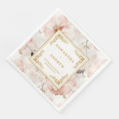 Klassieke stoffige roze gouden bloemen bruiloft se servet (Hoek)