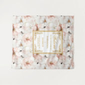 Klassieke stoffige roze gouden bloemen bruiloft ta wandkleed (Voorkant (horizontaal))