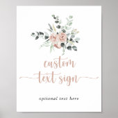 Klassieke stomp roze roze roze bloemige aangepaste poster (Voorkant)