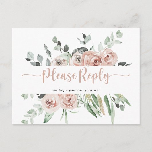 Klassieke stomp roze roze roze menu Keuze RSVP (Voorkant)