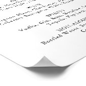 Klassieke stomproze roze Drinken Menu Sign. Poster (Hoek)