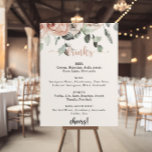 Klassieke stomproze roze Drinken Menu Sign. Poster<br><div class="desc">Dit klassieke,  stoffige roze roze roze roze roze drink is perfect voor een rustige bruiloft. Het ontwerp is voorzien van elegante roze roze waterverven en groene bladeren,  die goed zijn samengevoegd tot prachtige boekjes.</div>