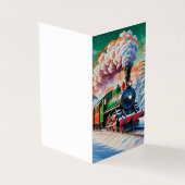 Klassieke stoomlocomotief Christmas Kaart (Buitenkant)