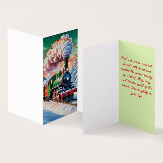 Klassieke stoomlocomotief Christmas Kaart (Binnen en buitenkant)