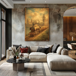Klassieke Stoomtrein Londen – Retro Kunst uit het Poster