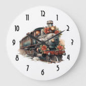 Klassieke Stoomtrein Traditionele Kerst Grote Klok (Voorkant)