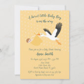 Klassieke Stork Baby Shower Uitnodiging (Voorkant)