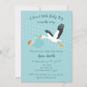 Klassieke Stork Baby Shower Uitnodiging (Voorkant)