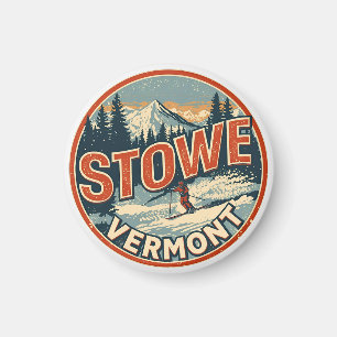 Klassieke Stowe, VT buiten winterpaden ski helling Magneet