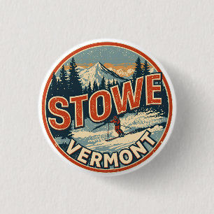 Klassieke Stowe, VT buiten winterpaden ski helling Ronde Button 3,2 Cm