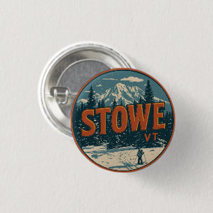 Klassieke Stowe, VT buitenlange winter ski pisten Ronde Button 3,2 Cm