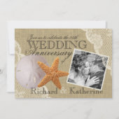 Klassieke strand- en kant trouwverjaardag kaart (Voorkant)