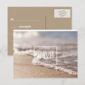 Klassieke Strand RSVP bruiloft Uitnodiging Briefkaart (Voorkant / Achterkant)
