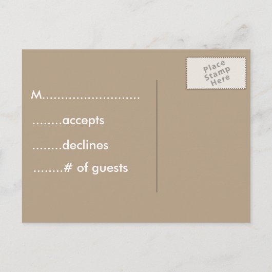 Klassieke Strand RSVP bruiloft Uitnodiging Briefkaart (Achterkant)