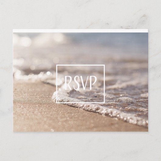 Klassieke Strand RSVP bruiloft Uitnodiging Briefkaart (Voorkant)