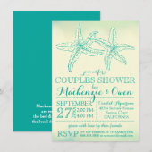 Klassieke Strand Zeester Koppel Trouwfeest Bruilof Kaart (Voorkant / Achterkant)