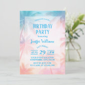 Klassieke strand zonsondergang palmboom pastel kaart (Staand voorkant)