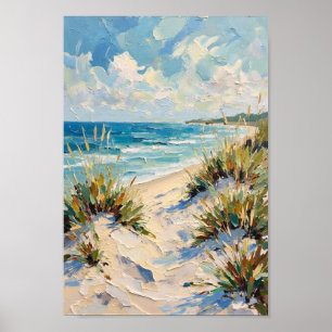 Klassieke strandduinen kustkunst poster