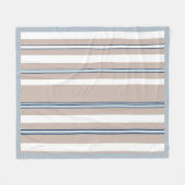 Klassieke Streep Beige, wit en blauw Fleece Deken (Voorkant (Horizontaal))