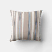 Klassieke Streep Beige, wit en blauw Kussen (Achterkant)