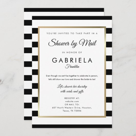 Klassieke Streep Bruidsmeisjes Uitnodiging Op Afst (Voorkant / Achterkant)