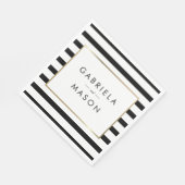 Klassieke streep bruiloft | Faux gouden folie Servet (Hoek)