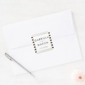 Klassieke streep bruiloft | Faux gouden folie Vierkante Sticker (Envelop)