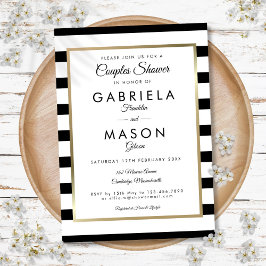 Klassieke streep bruiloft koppels douche kaart