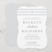 Klassieke streep eerste heilige communie uitnodigi kaart (Voorkant / Achterkant)