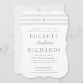 Klassieke streep eerste heilige communie uitnodigi kaart (Voorkant)