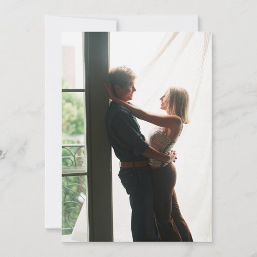 Klassieke Streep Foto Trouwfeest Koppels Bruiloft Kaart (Achterkant)