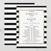 Klassieke Streep Huwelijksplanning Tijdschema Programmakaart (Voorkant / Achterkant)