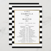 Klassieke Streep Huwelijksplanning Tijdslijn Programmakaart (Voorkant / Achterkant)