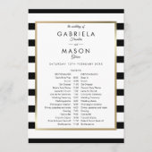 Klassieke Streep Huwelijksplanning Tijdslijn Programmakaart (Voorkant)