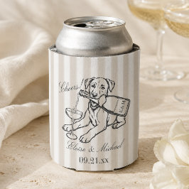 Klassieke Streep Sketch Labrador Retriever Trouwen Blikjeskoeler