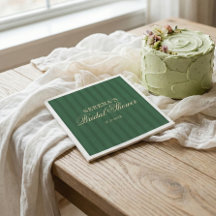 Klassieke Streep Vintage Bruiloftsontbijt Groen
