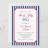 Klassieke Strepen 4 juli BBQ-feest Kaart (Voorkant)