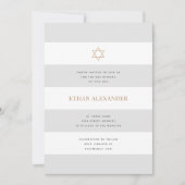 Klassieke Strepen Bar Mitzvah Kaart (Voorkant)