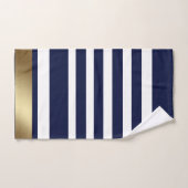 Klassieke Strepen Blauw, Wit, Goud Bad Handdoek (Handdoek)