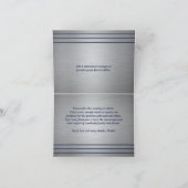 Klassieke Strepen Geborsteld Grijs en Marine Blauw Bedankkaart (Binnen)