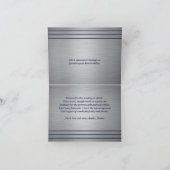 Klassieke Strepen Geborsteld Grijs en Marine Blauw Bedankkaart (Binnen)