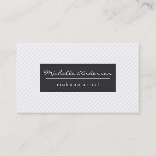 Klassieke Strepen Grijs Wit Visitekaartje (Voorkant)