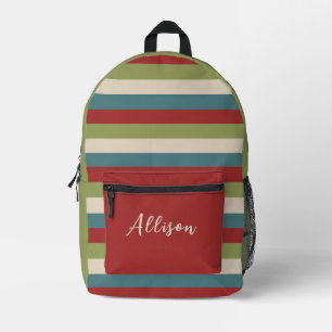 Klassieke  strepen met Custom Name Design Bedrukte Rugzak