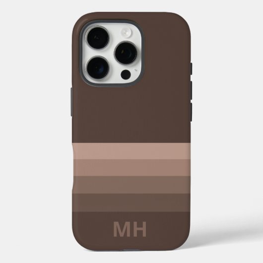 Klassieke Strepen Monogram iPhone 16 Pro Hoesje (Achterkant)