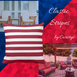 Klassieke strepen Rood en Wit Sierkussen