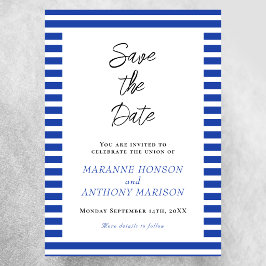 Klassieke Strepen Save the Date Kaart