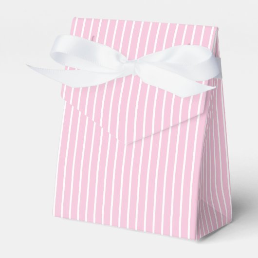 Klassieke Strepen Wit - Licht Roze Bedankdoosjes (Voorkant Zijde)