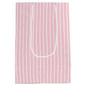 Klassieke Strepen Wit - Roze Medium Cadeauzakje (Achterkant)