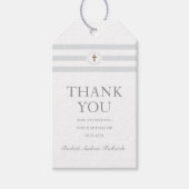 Klassieke stripe Baptisme bedankt Cadeaulabel (Voorkant)