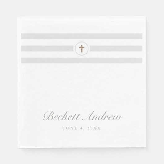 Klassieke stripe Christening en Baptisme Servet (Voorkant)